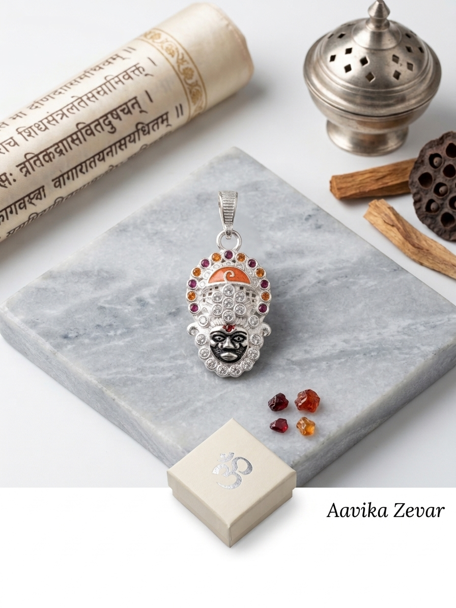 Silver shyaam baba Pendant