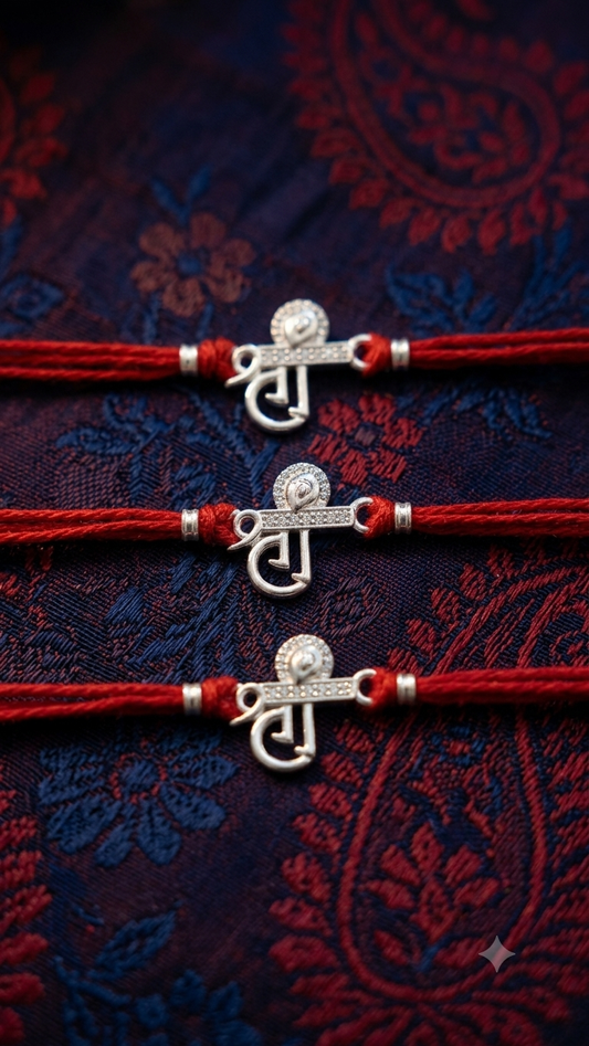 Silver Shree Rakhi (Set of 3/5)
