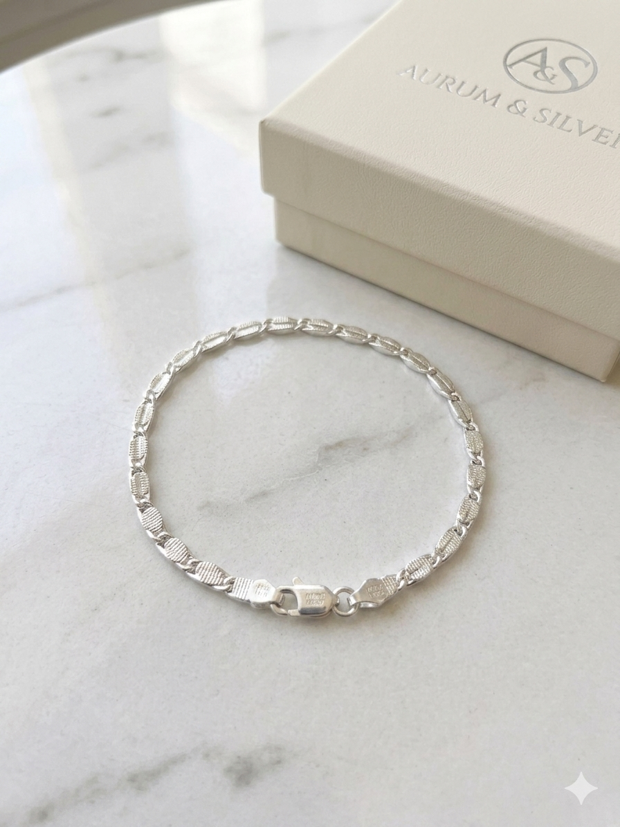 Elegant Men's Silver Franco Link ID Bracelet