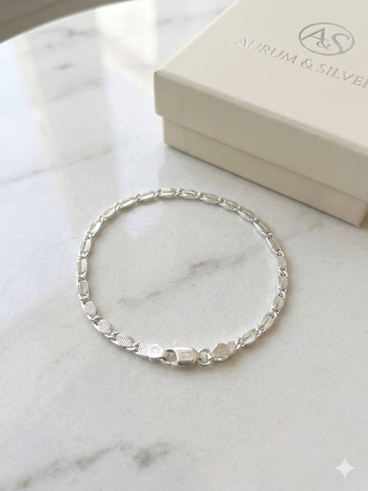 Elegant Men's Silver Franco Link ID Bracelet