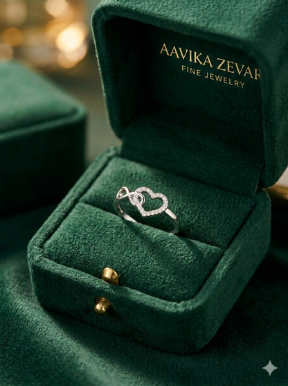 925 Sterling Silver heart shape Ring for Women | Elegant Daily Wear Silver Ring