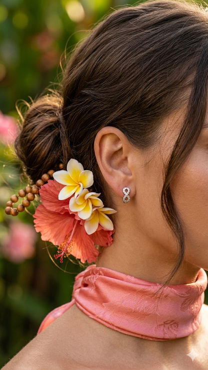 925 Sterling Silver Infinity Hoop Earrings | Aavika Zevar Diamond & CZ Bali