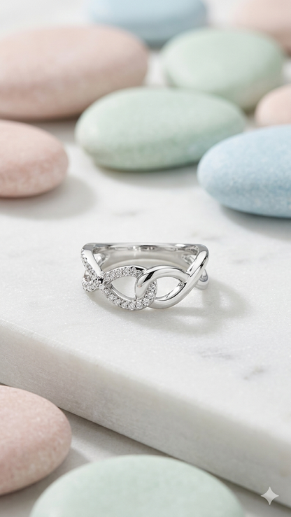 925 Sterling Silver infinity Ring for Women