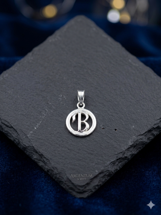 B Alphabet 925 silver pendant