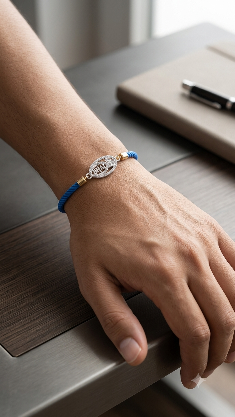 Silver brother letter rakhi