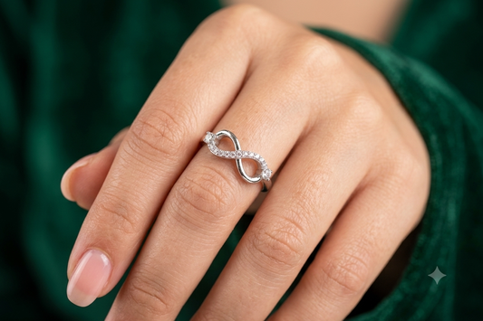 Aavika Zevar Sterling Silver infinity Ring | infinity Jewelry for Women