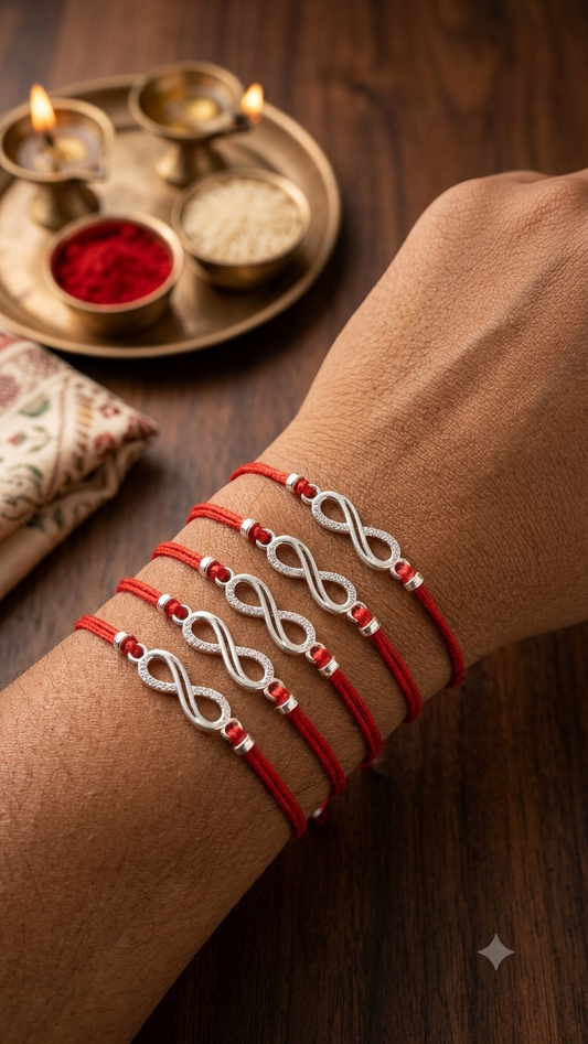 Silver Infinity Rakhi ( 5 Piece )