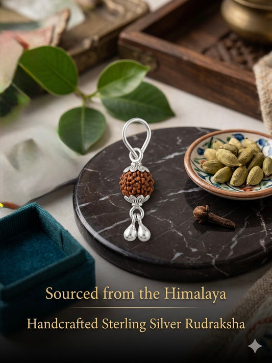 Rudraksha pendant for Men & Women | rudraksha Locket | Spiritual Religious Jewellery for Daily Wear & Gift