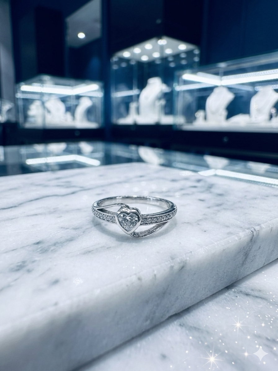 925 Sterling Silver heart shape Ring for Women | Elegant Daily Wear Silver Ring