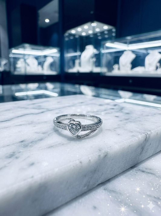 925 Sterling Silver heart shape Ring for Women | Elegant Daily Wear Silver Ring