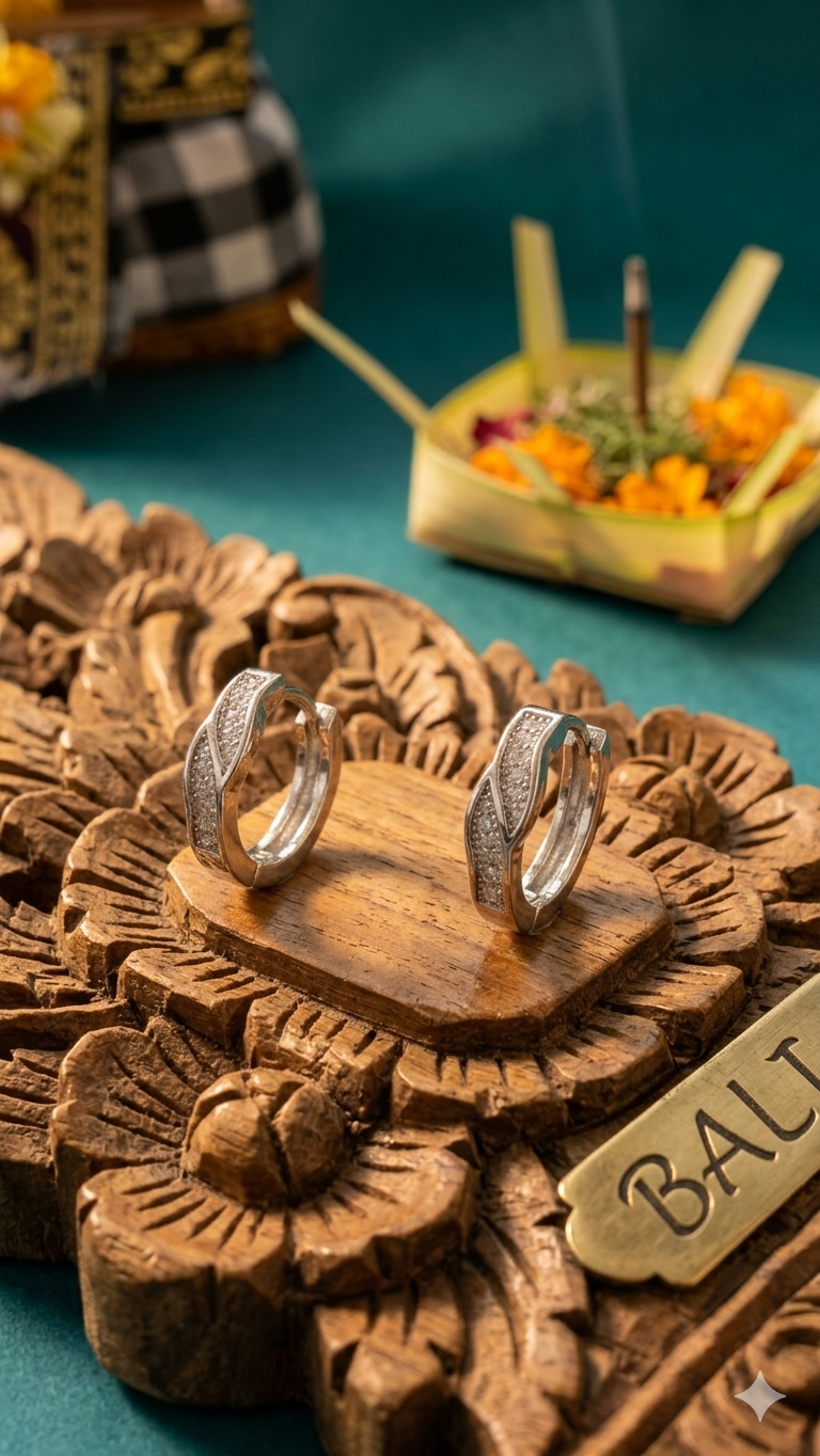 925 Sterling Silver Hoop Earrings | Aavika Zevar Diamond & CZ Bali