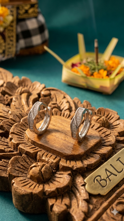 925 Sterling Silver Hoop Earrings | Aavika Zevar Diamond & CZ Bali