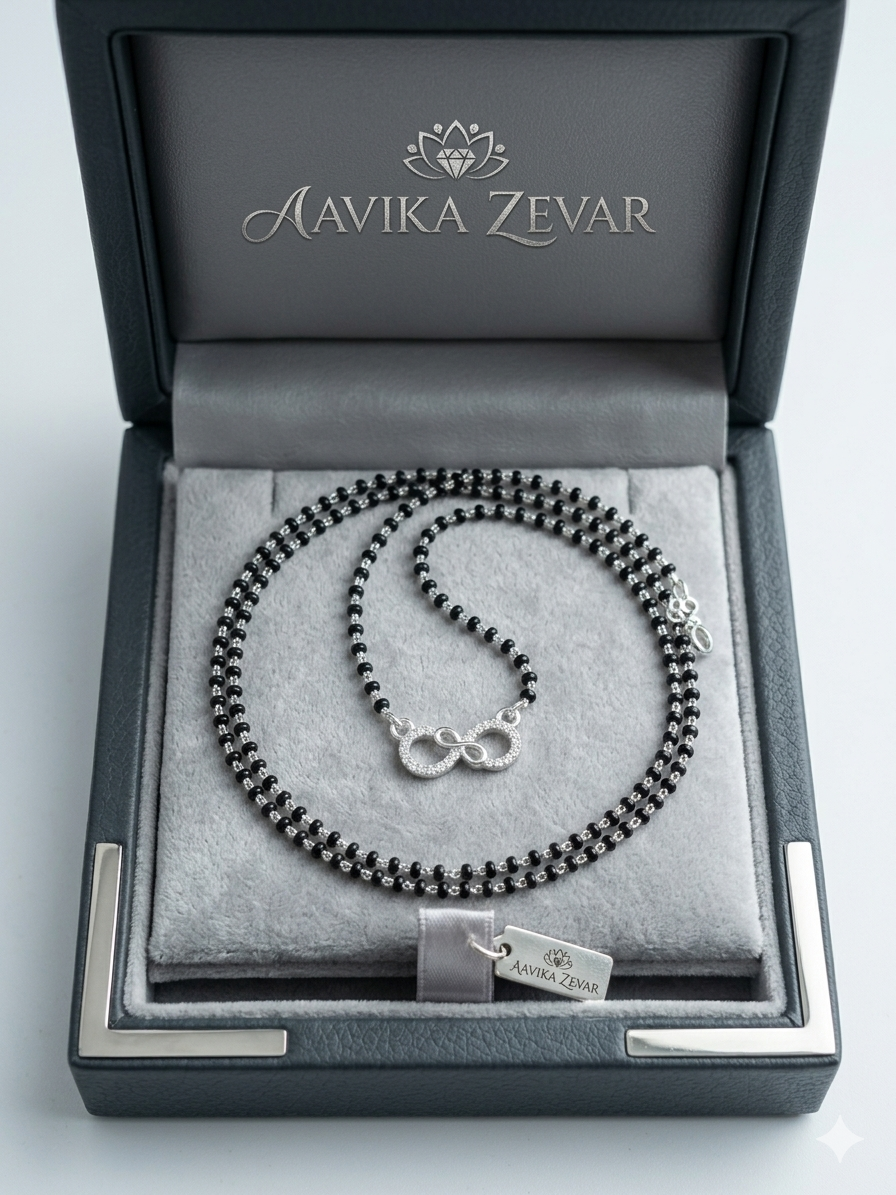 UrbanElegance Minimalist Silver Mangalsutra infinity pendant