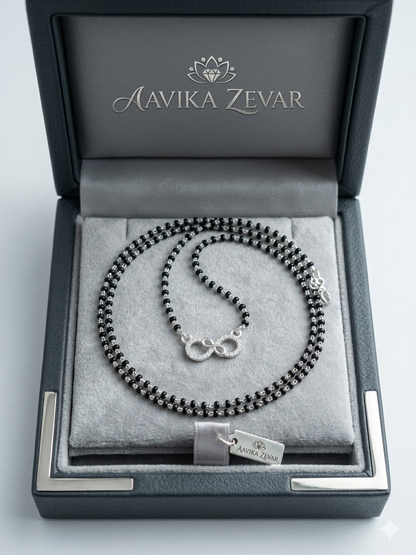 UrbanElegance Minimalist Silver Mangalsutra infinity pendant