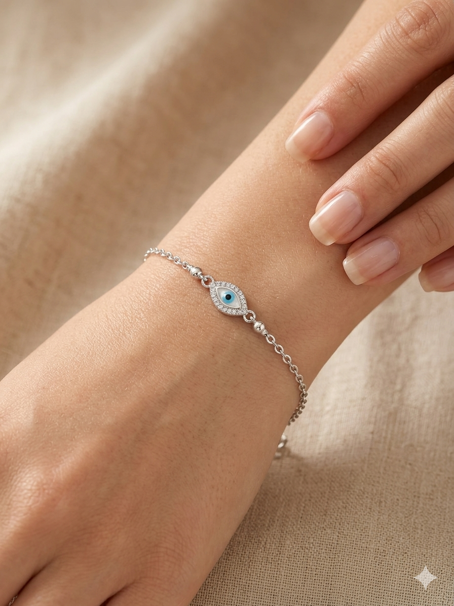 Evil eye Silver Bracelet for Women