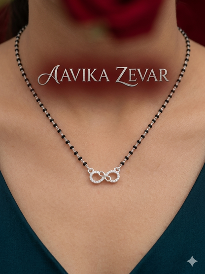 UrbanElegance Minimalist Silver Mangalsutra infinity pendant
