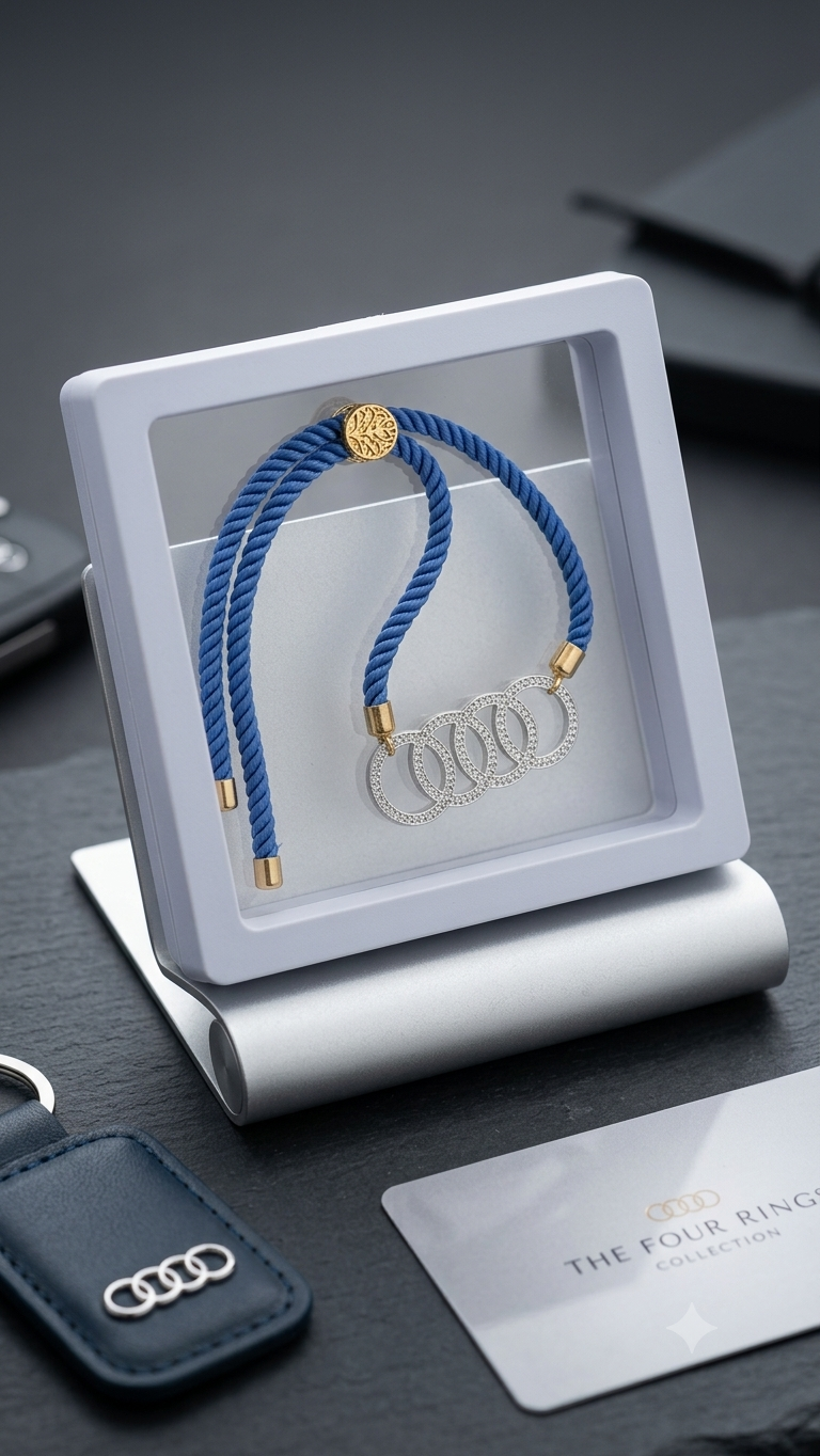 Silver audi symbol rakhi