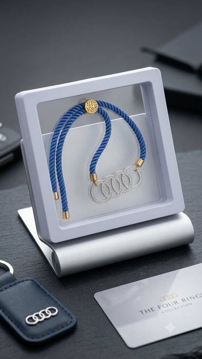 Silver audi symbol rakhi