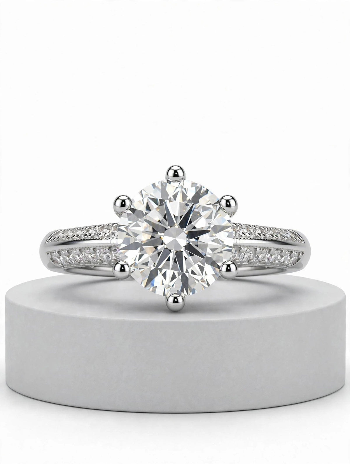 925 Silver Ethereal Split-Shank Brilliant Solitaire Ring