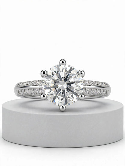 925 Silver Ethereal Split-Shank Brilliant Solitaire Ring