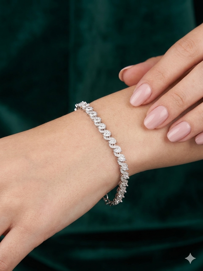 Silver Adjustable Tennis Bracelet for Women