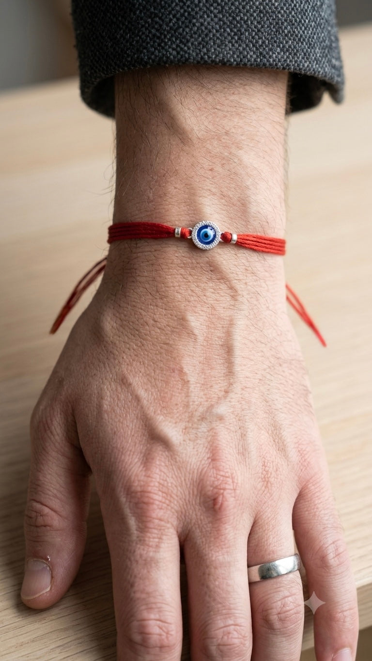 Silver evil eye Rakhi