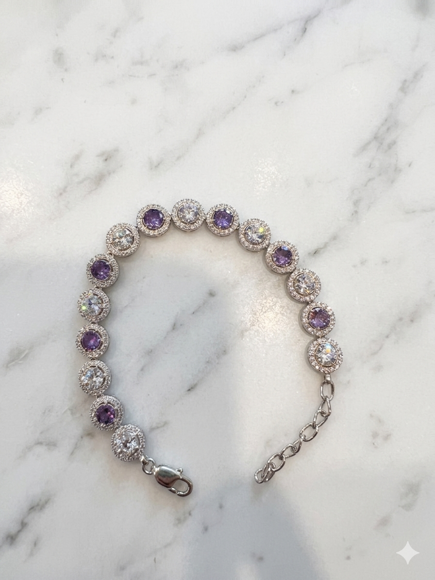 Silver Adjustable Tennis Bracelet for Women