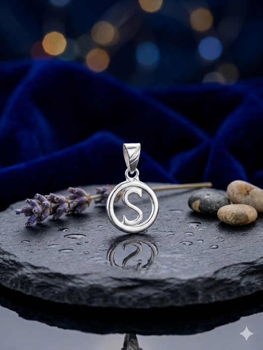 S Alphabet 925 silver pendant