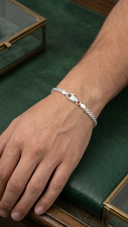 Sterling Silver Franco Chain unisex Bracelet