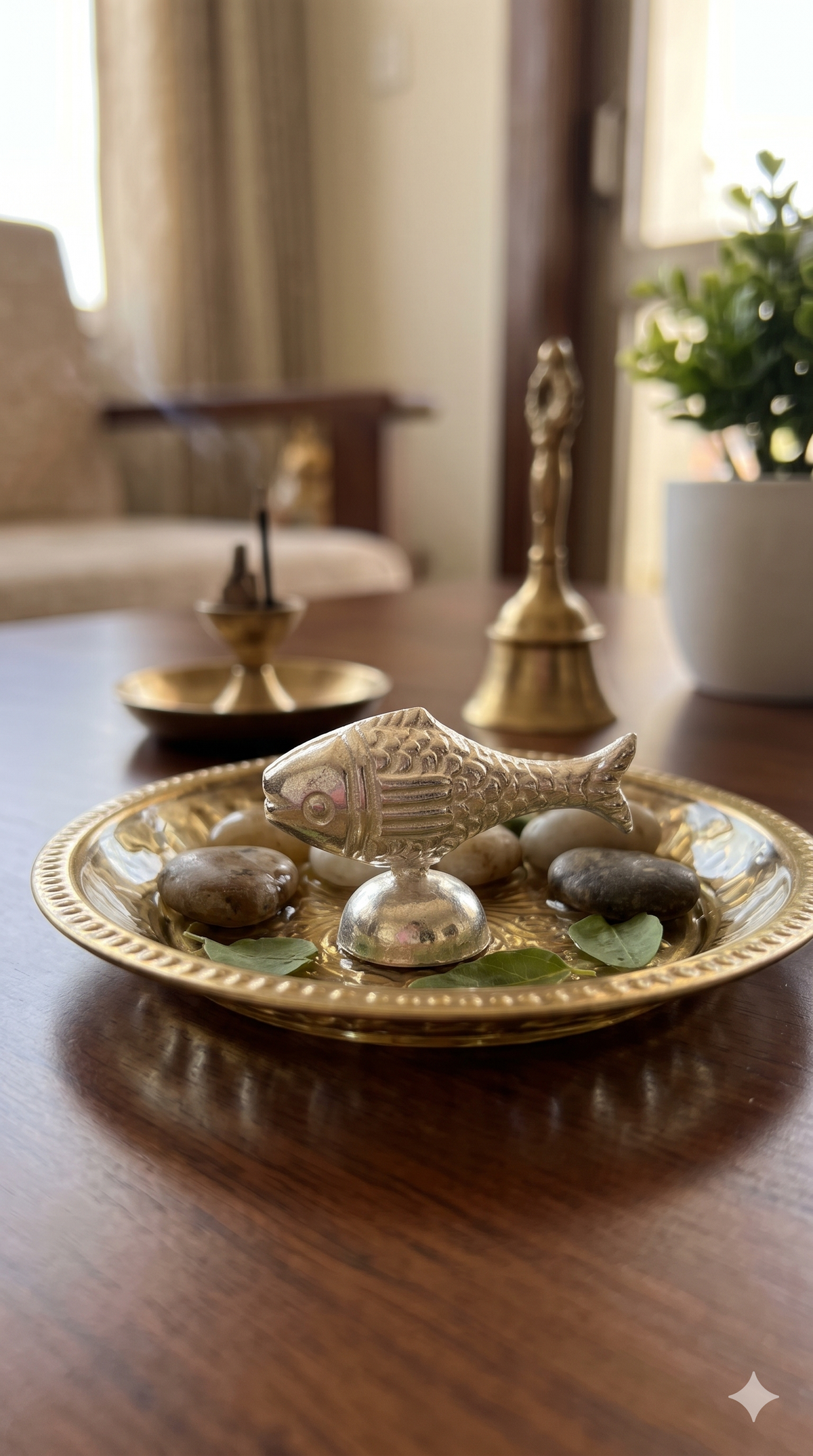 Pure Silver Matsya Fish Idol on Dome Pedestal | Vastu & Feng Shui Chandi Machhli for Wealth, Positivity & Home Mandir