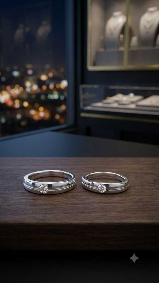 SILVER COUPLE RING