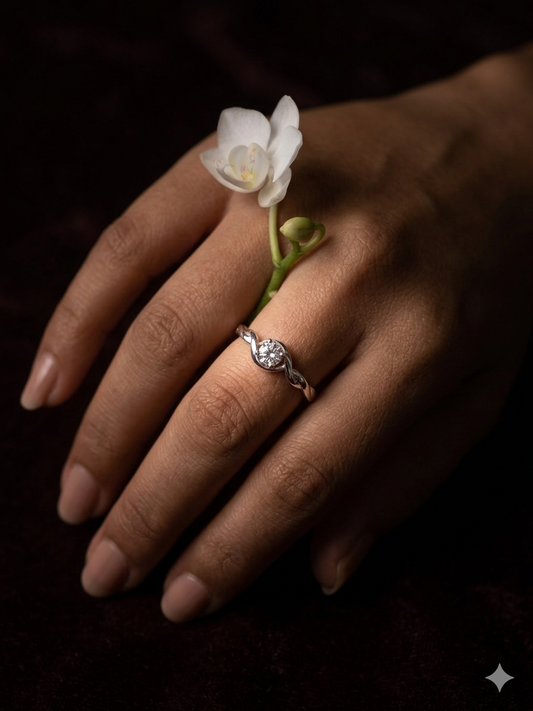 925 Sterling Silver soliter Ring for Women | Elegant Daily Wear Silver Ring