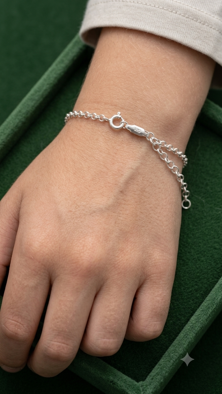 925 Silver Interlink Chain Bracelet
