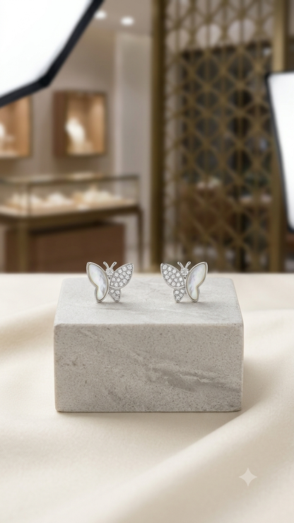 Aavika Zevar Sterling Silver butterfly Earrings for girls