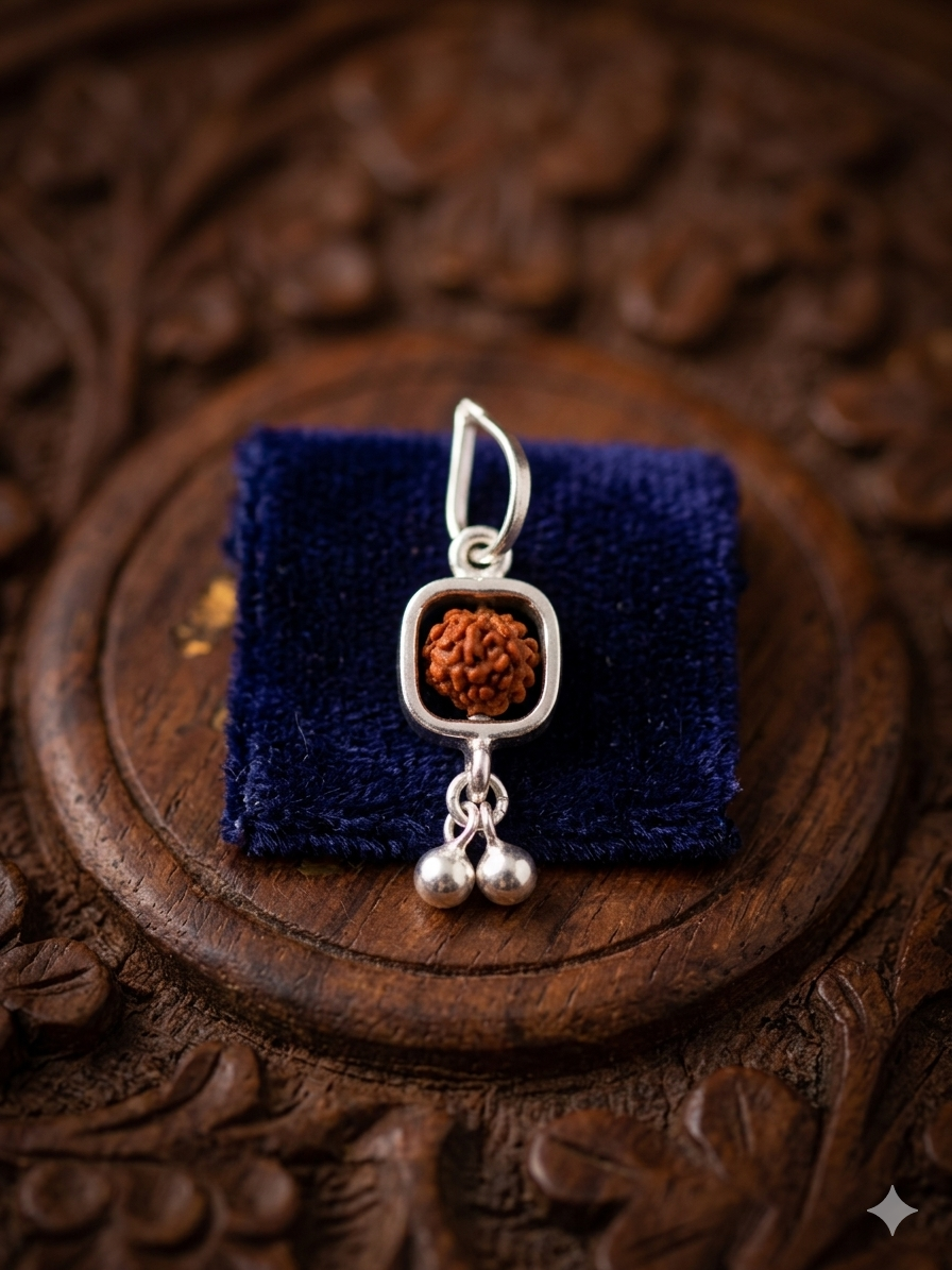 Pure Silver unisex rudraksha pendant