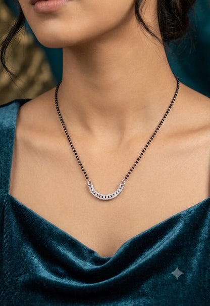 Elegant Crescent Diamond Mangalsutra