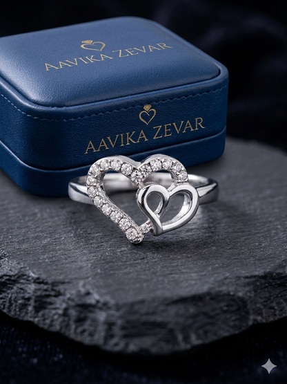 Silver heart shape Ring for Women