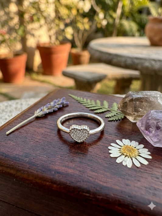 925 Sterling Silver heart shape Ring for Women | Elegant Daily Wear Silver Ring