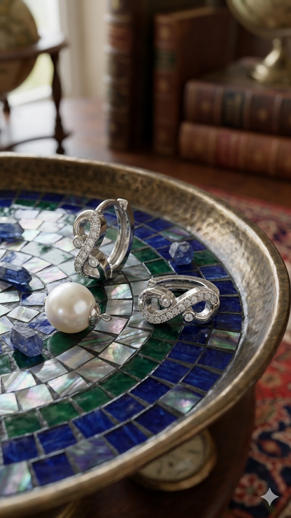 925 Sterling Silver Infinity Hoop Earrings | Aavika Zevar Diamond & CZ Bali