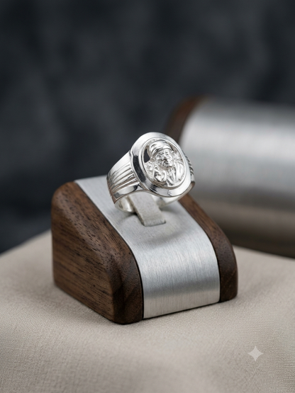 Silver sai baba Ring – Spiritual Statement Ring for Men