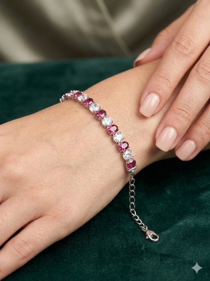 Silver Adjustable Tennis Bracelet for Women