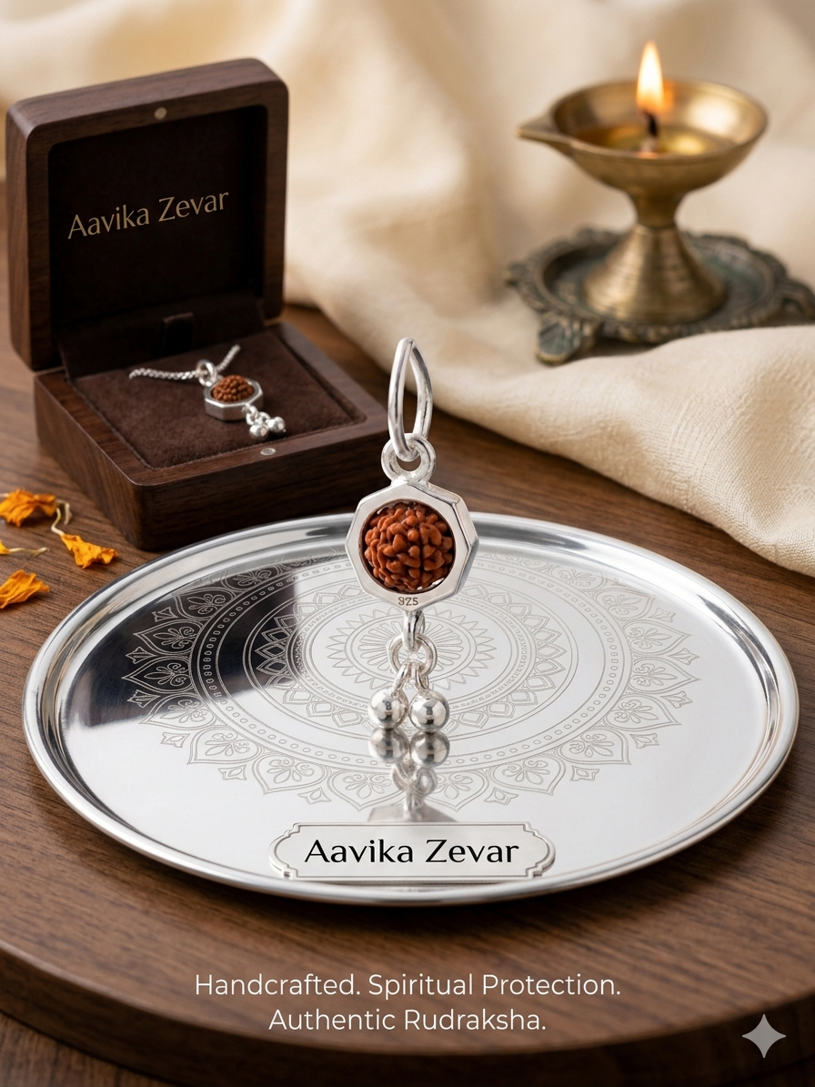 Rudraksha Pendant for Men & Women | rudaraksha Locket | Spiritual Religious Jewellery for Daily Wear & Gift