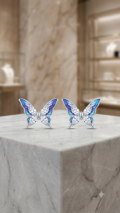 Aavika Zevar Sterling Silver butterfly Earrings for girls