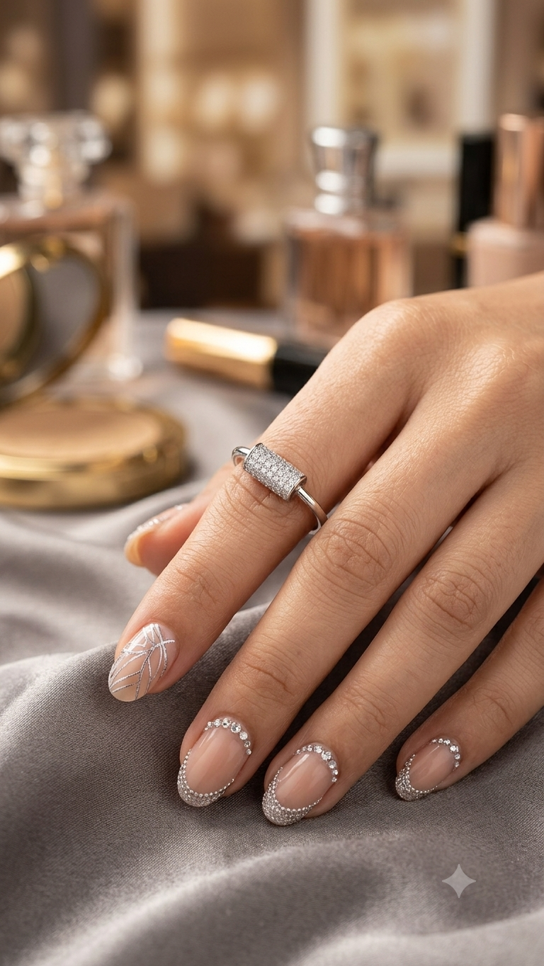 Minimalist Cylindrical Diamond Bar Ring in 925 Silver