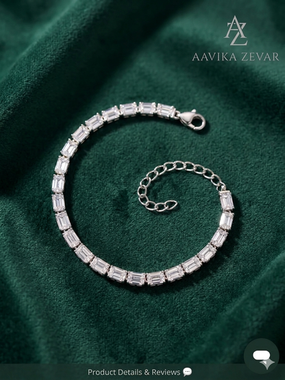 Silver Adjustable Tennis Bracelet for Women