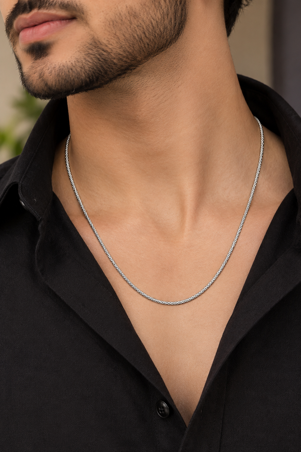 Men’s And Kids 925 Sterling Silver Round Foxtail / Mesh And Kids Link Chain