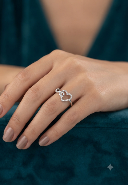 925 Silver Infinite Love Heart Ring