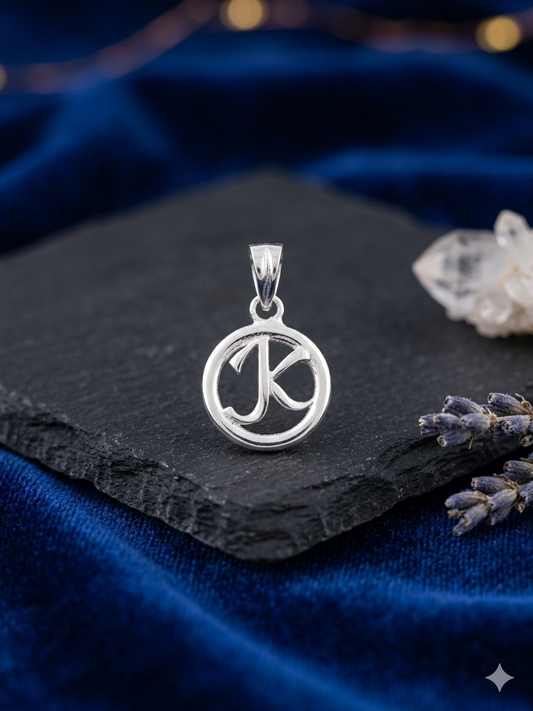 K Alphabet 925 silver pendant