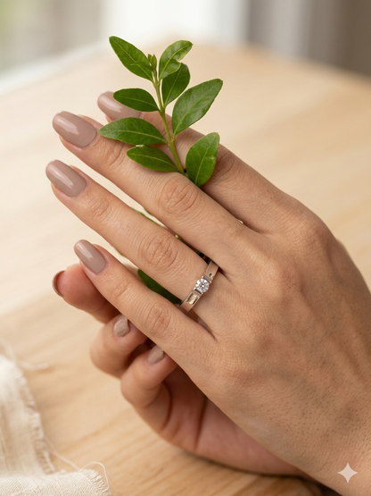 925 Sterling Silver soliter Ring for Women