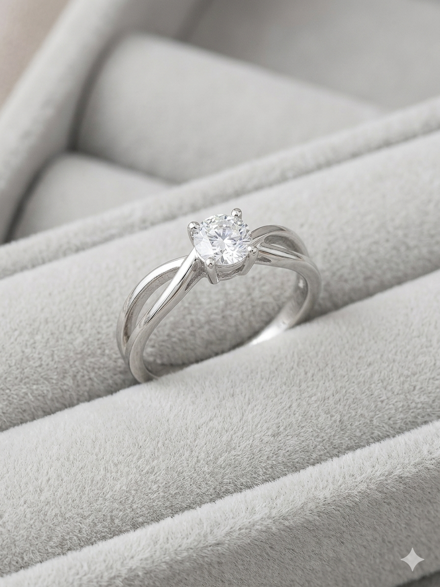 925 Sterling Silver soliter Ring for Women